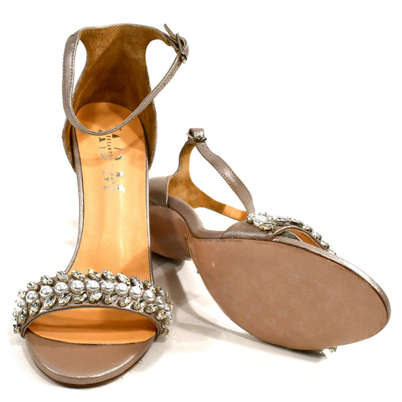 ALESSANDRO DI MARIA LEATHER HEELED SANDALS - Picture 7 of 7